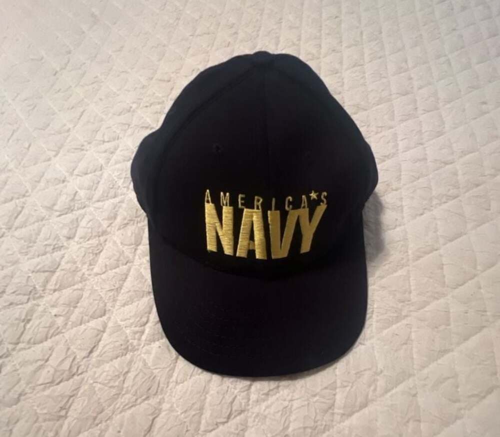 America's Navy US Navy Embroidered Baseball Cap Hat Blue Gold Navy.Com USA Made